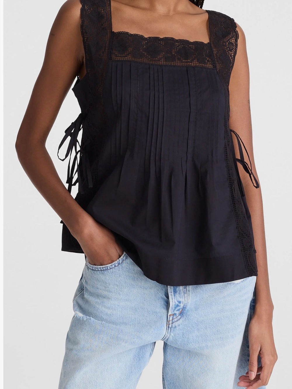 Madewell The Sophie Top Black Sz M NWT $88